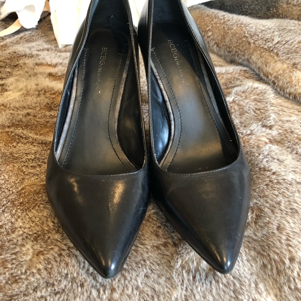 BCBGeneration Black Leather Heels